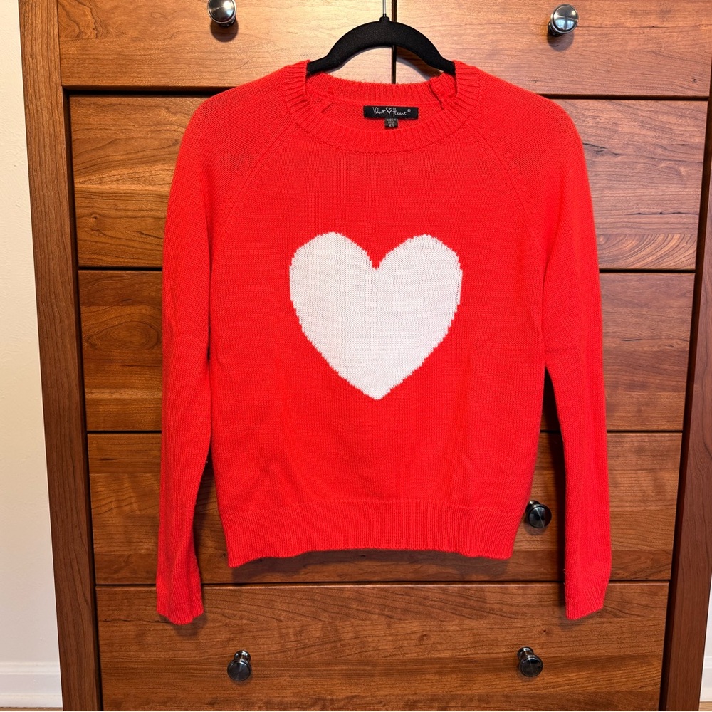 Velvet Heart Red Sweater with White Heart